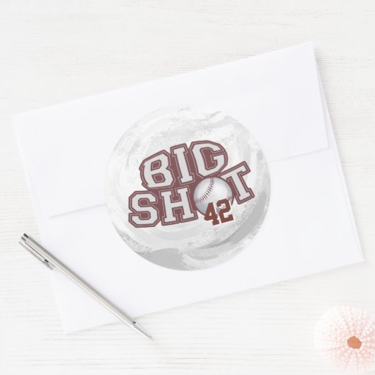 Big Shot Baseball Ronde Sticker (Envelop)