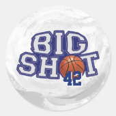 Big Shot Basketball Ronde Sticker (Voorkant)