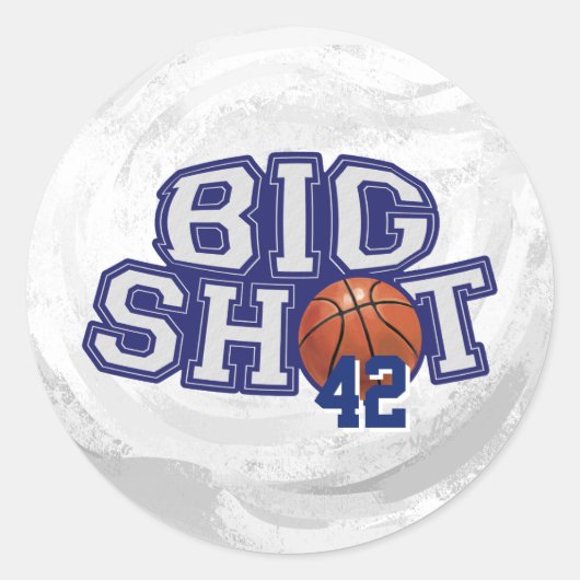 Big Shot Basketball Ronde Sticker (Voorkant)