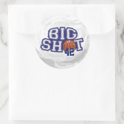 Big Shot Basketball Ronde Sticker (Tas)