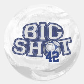 Big Shot Soccerball Ronde Sticker (Voorkant)