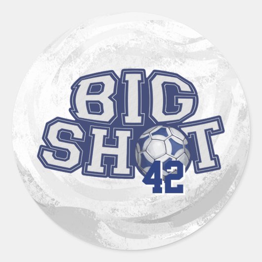 Big Shot Soccerball Ronde Sticker (Voorkant)