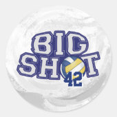 Big Shot Volleyball Ronde Sticker (Voorkant)