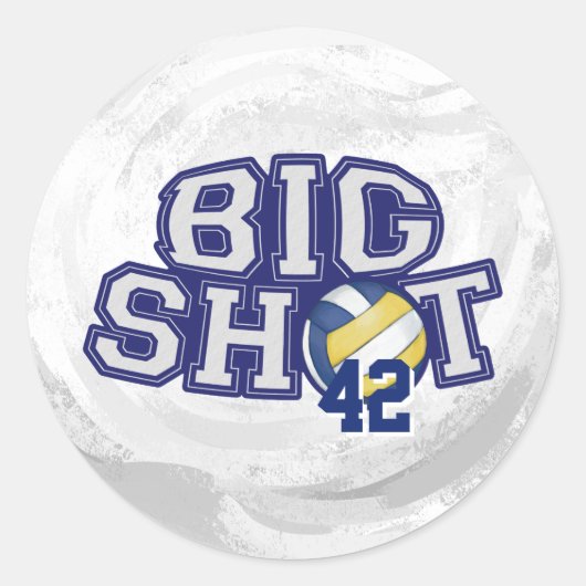 Big Shot Volleyball Ronde Sticker (Voorkant)