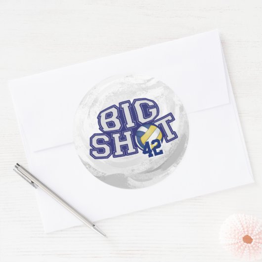 Big Shot Volleyball Ronde Sticker (Envelop)