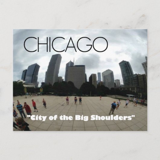 "Big Shoulders" Chicago—Sandburg-themed postcard Briefkaart (Voorkant)