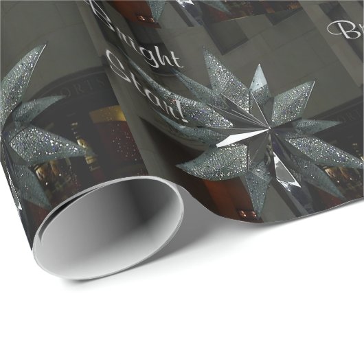 Big Silver Crystal Star Cadeaupapier (Rol Hoek)