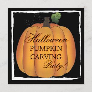 Big Sinaasappel Halloween Pumpkin Carving Party Kaart