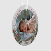 Big Sis 1e Kerstmis Classic Silver Plant Lijst Ornament (voorkant)