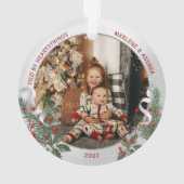 Big Sis 1e Kerstmis Classic Silver Plant Lijst Ornament (achterkant)