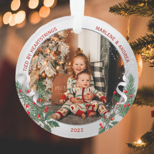 Big Sis 1e Kerstmis Classic Silver Plant Lijst Ornament