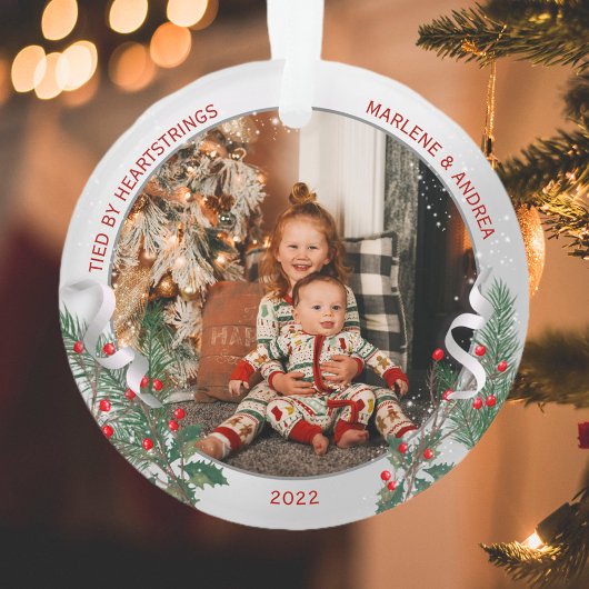 Big Sis 1e Kerstmis Classic Silver Plant Lijst Ornament