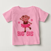 Big Sis Ballerina Monkeys Girls Ruffle T-shirt (Voorkant)