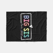 Big Sis Est 2026 Promoted To Big Sis 2026 For Olde Fleece Deken (Voorkant (Horizontaal))