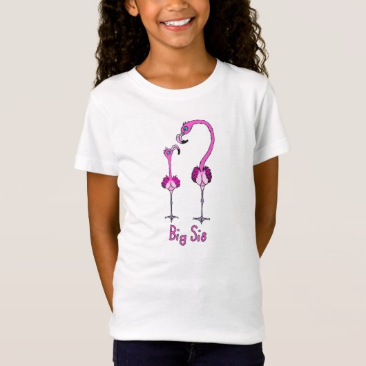 Big Sis Flamingos T-shirt (Voorkant)