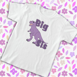 Big Sis Happy T-Rex Paarse Tyrannosaurus Dinosauru T-shirt