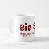 Big Sis Happy Valentijn Cute Cupid Typografie Koffiemok (Voorkant links)