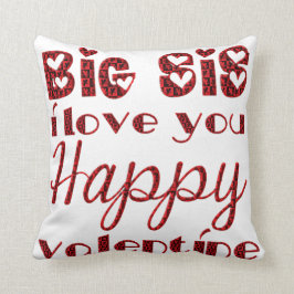 Big Sis I Love You Cute Cupid Typography Valentijn Kussen