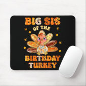 Big Sis Of The Birthday Turkey Bow Family Matching Muismat (Met muis)