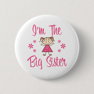 Big Sis Pink Girl Ronde Button 5,7 Cm