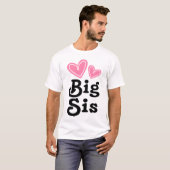 Big Sis Pink Heart Tee Shirt (Voorkant volledig)