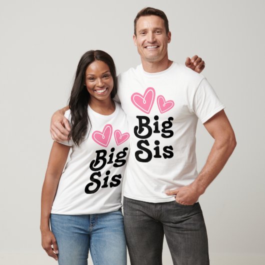 Big Sis Pink Heart Tee Shirt (Unisex)