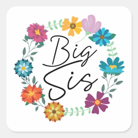 BIG SIS VIERKANTE STICKER (Voorkant)