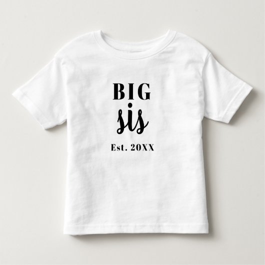 Big Sis Year Kinder Shirts (Voorkant)