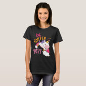 Big Sister 2021 Unicorn Rainbow Sisters Unicorns T-shirt (Voorkant volledig)