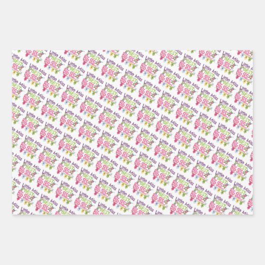 Big Sister 2024 - Little Miss Best Big Sis Inpakpapier Vel (Voorkant 3)