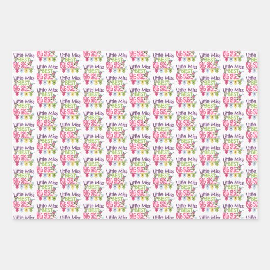 Big Sister 2024 - Little Miss Best Big Sis Inpakpapier Vel (Voorkant 2)