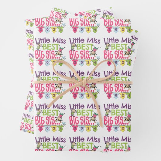 Big Sister 2024 - Little Miss Best Big Sis Inpakpapier Vel (In situ)