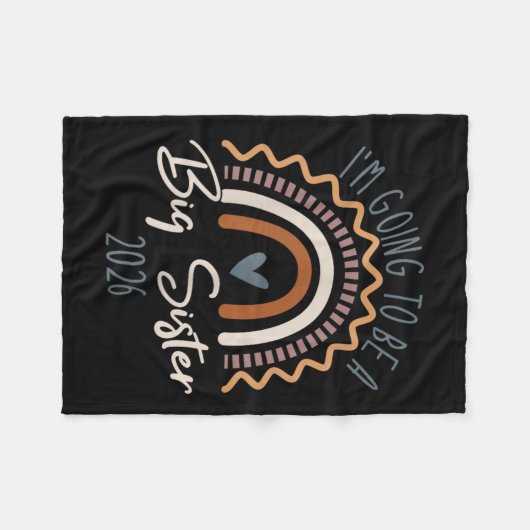 Big Sister 2026 Girls Rainbow Big Sis Sibling  Fleece Deken (Voorkant (Horizontaal))