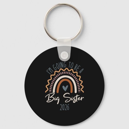 Big Sister 2026 Girls Rainbow Big Sis Sibling  Sleutelhanger (Voorkant)