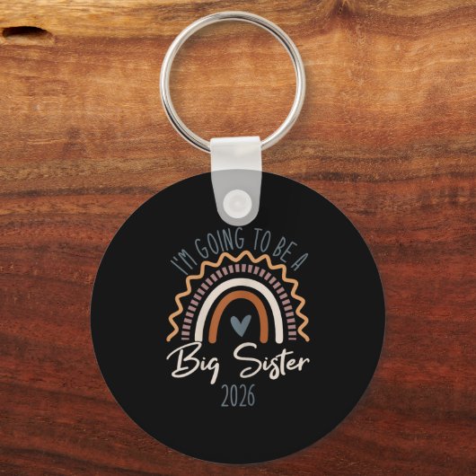 Big Sister 2026 Girls Rainbow Big Sis Sibling  Sleutelhanger (Voorkant)