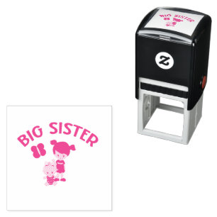Big Sister aan New Baby Sister Zelfinktende Stempel