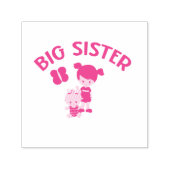 Big Sister aan New Baby Sister Zelfinktende Stempel (Design)