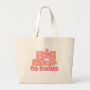 Big Sister aan Twins Grote Tote Bag