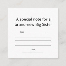 Big Sister Abstract Heart Enclosure Card  Informatiekaartje