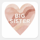 Big Sister Abstract Heart Sticker – Sibling Gift (Voorkant)