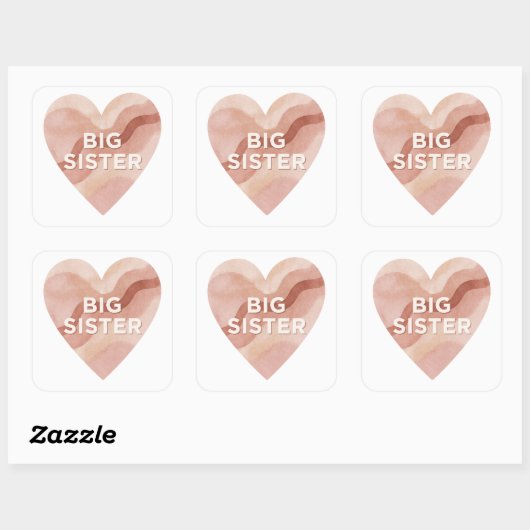 Big Sister Abstract Heart Sticker – Sibling Gift (Vel)