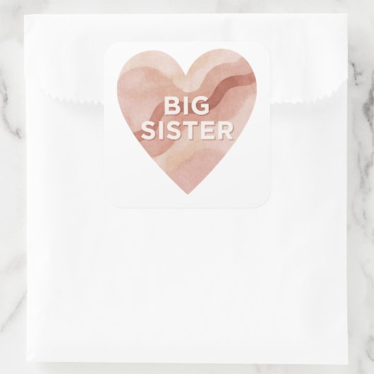 Big Sister Abstract Heart Sticker – Sibling Gift (Tas)
