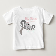 Big sister adjustable name with cute squirrels