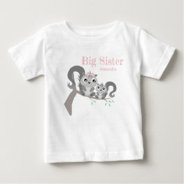 Big sister adjustable name with cute squirrels