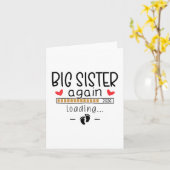 Big Sister Again 2026 Baby 3 Zwangerschapsaankondi Kaart (Gele Bloem)