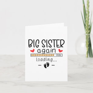 Big Sister Again 2026 Baby 3 Zwangerschapsaankondi Kaart