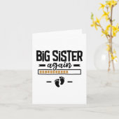 Big Sister Again - 3e Baby zwangerschapsaankondigi Kaart (Gele Bloem)