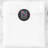Big Sister Again Girls Sibling Announcement Funny  Ronde Sticker (Tas)
