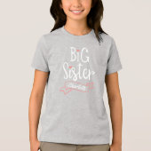 Big Sister Baby Aankondiging Naam & Monogram Tri-Blend Shirt (Voorkant)