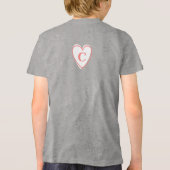 Big Sister Baby Aankondiging Naam & Monogram Tri-Blend Shirt (Achterkant)